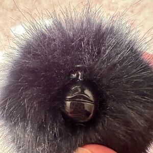 Rare ✨Kipling Dark Navy Fur Pom Pom Charm